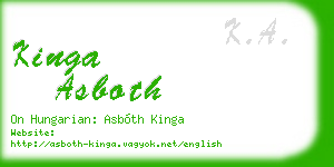 kinga asboth business card