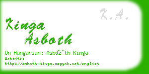 kinga asboth business card